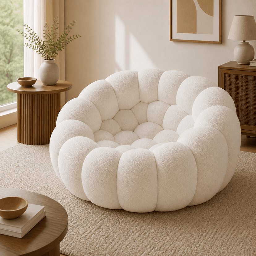Bubble Sofa whitesingle seat - single-seat compressed foam sofa