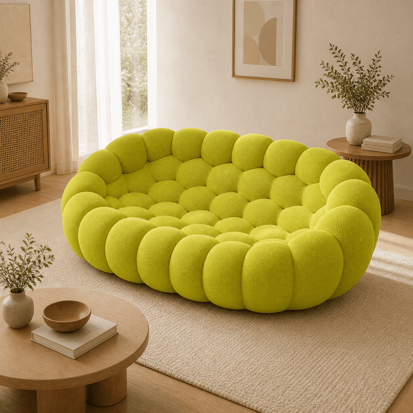 Bubble Sofa yellow greendouble seat - two-seat compressed foam sofa