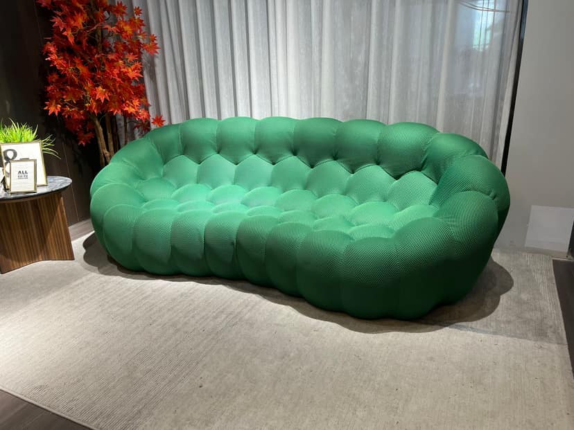 Bubble Sofa green3-seat - three-seat compressed foam sofa