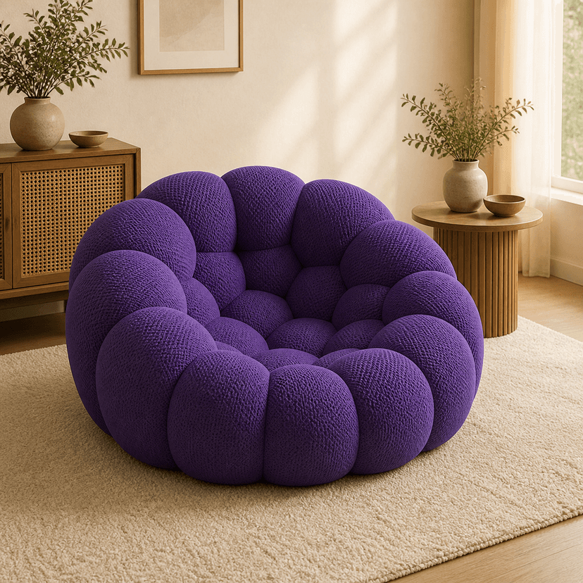 Bubble Sofa purplesingle seat - single-seat compressed foam sofa