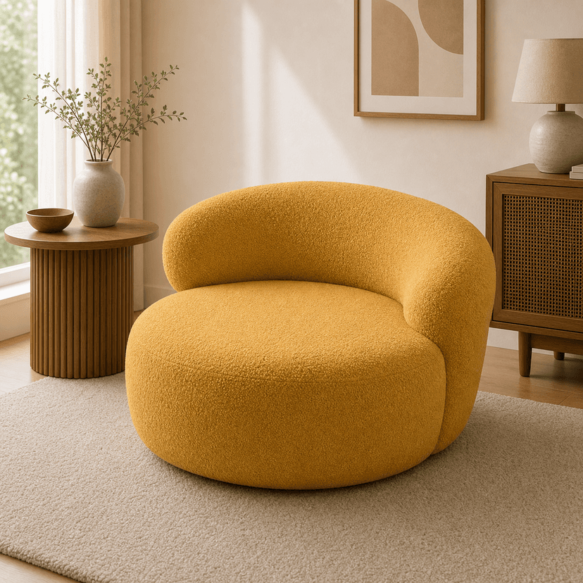 Cashew Sofa mustard yellow - single-seat compressed foam sofa