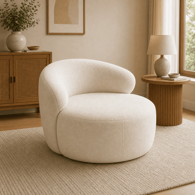 Cashew Sofa off-white - single-seat compressed foam sofa