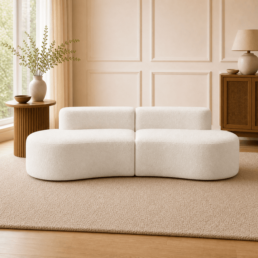 Cashew Sofa double seat / off-white - two-seat compressed foam sofa