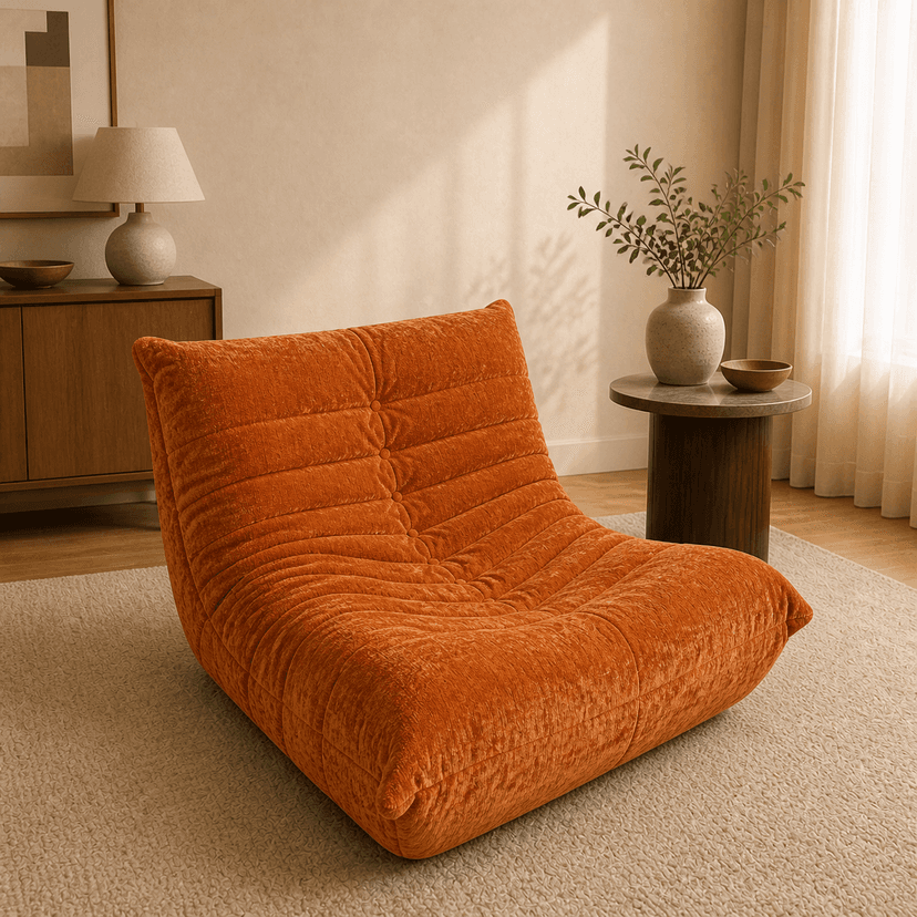 Caterpillar Sofa single seat / orange - single-seat compressed foam sofa