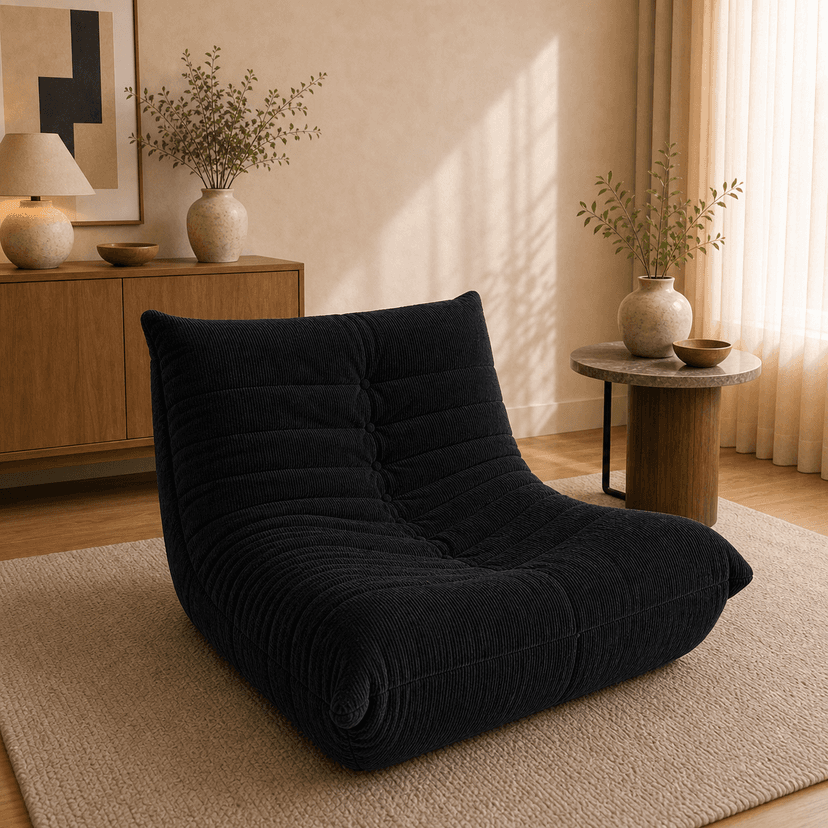 Caterpillar Sofa single seat / black - single-seat compressed foam sofa