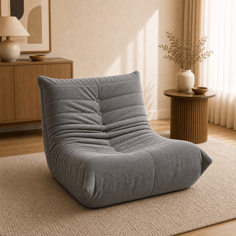 Caterpillar Sofa single seat / gray - single-seat compressed foam sofa