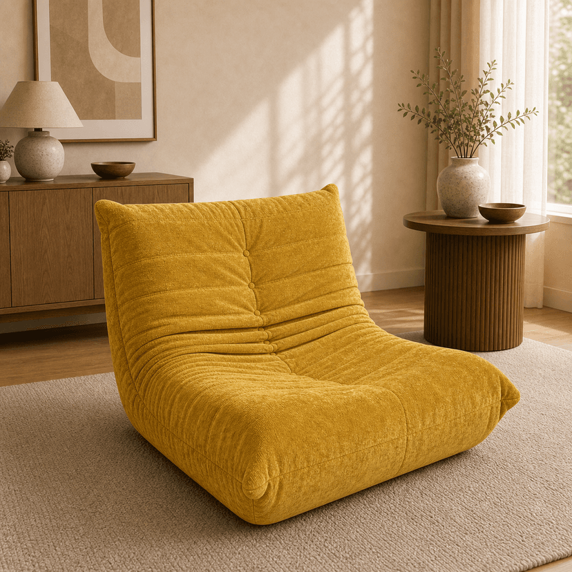 Caterpillar Sofa single seat / mustard yellow - single-seat compressed foam sofa