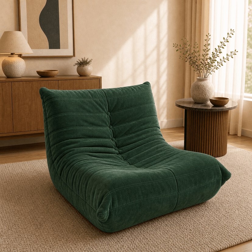 Caterpillar Sofa single seat / green - single-seat compressed foam sofa