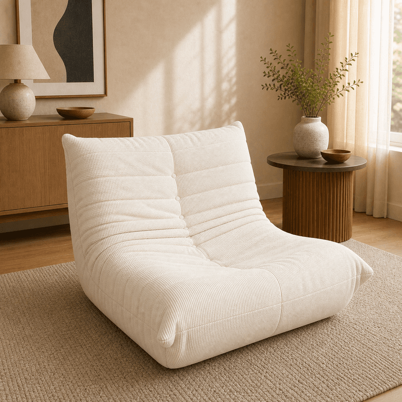 Caterpillar Sofa single seat / off-white - single-seat compressed foam sofa