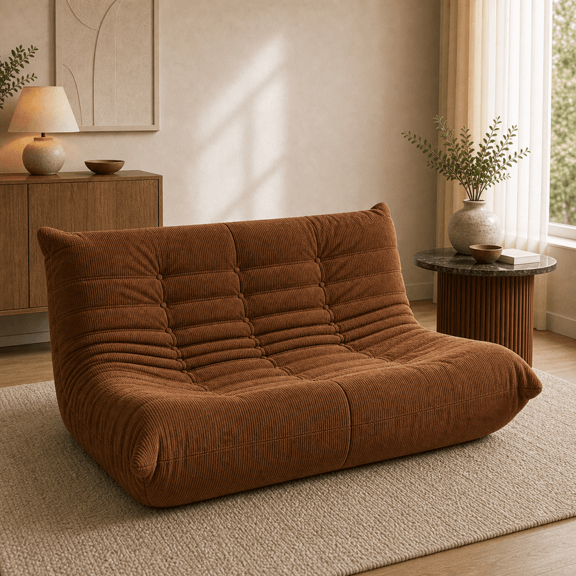 Caterpillar Sofa double seat / brown - two-seat compressed foam sofa
