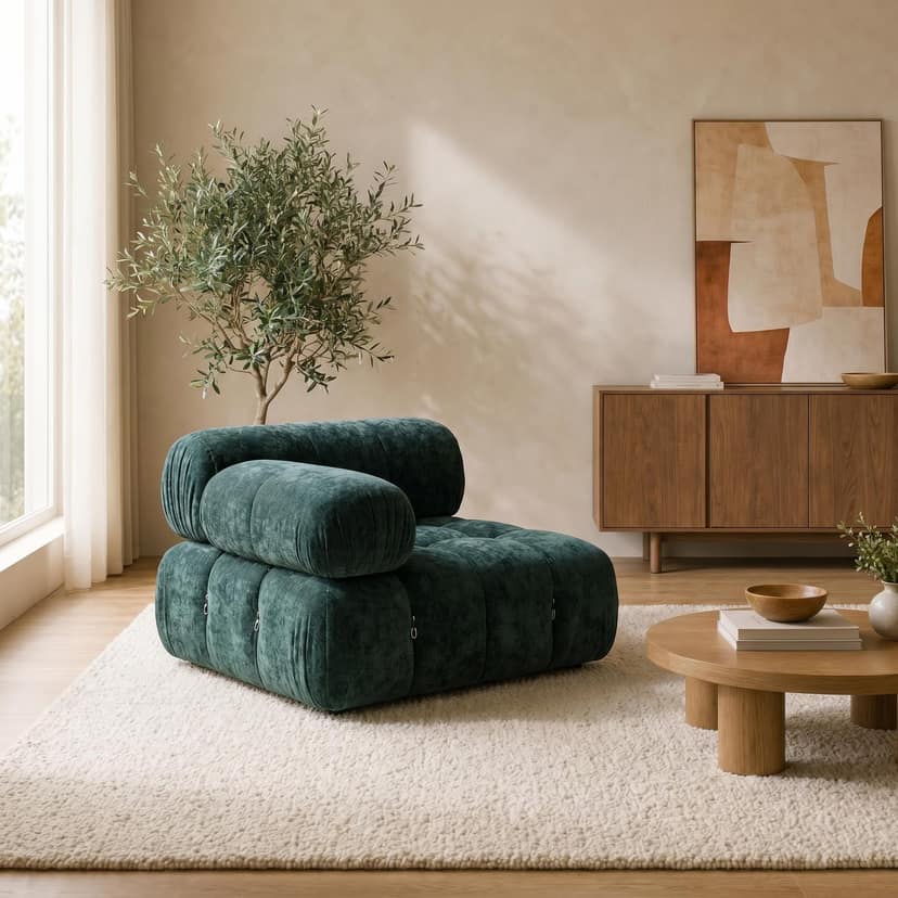 Chameleon (Mario) Sofa single seat / green - single-seat compressed foam sofa