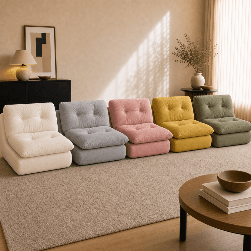 Chiffon Sofa multi-color - single-seat compressed foam sofa