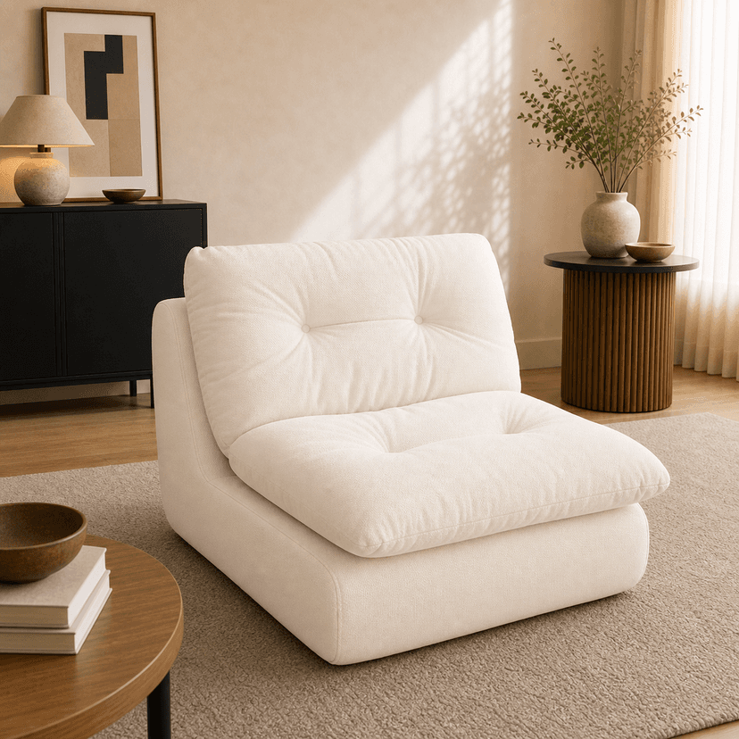 Chiffon Sofa off-white - single-seat compressed foam sofa