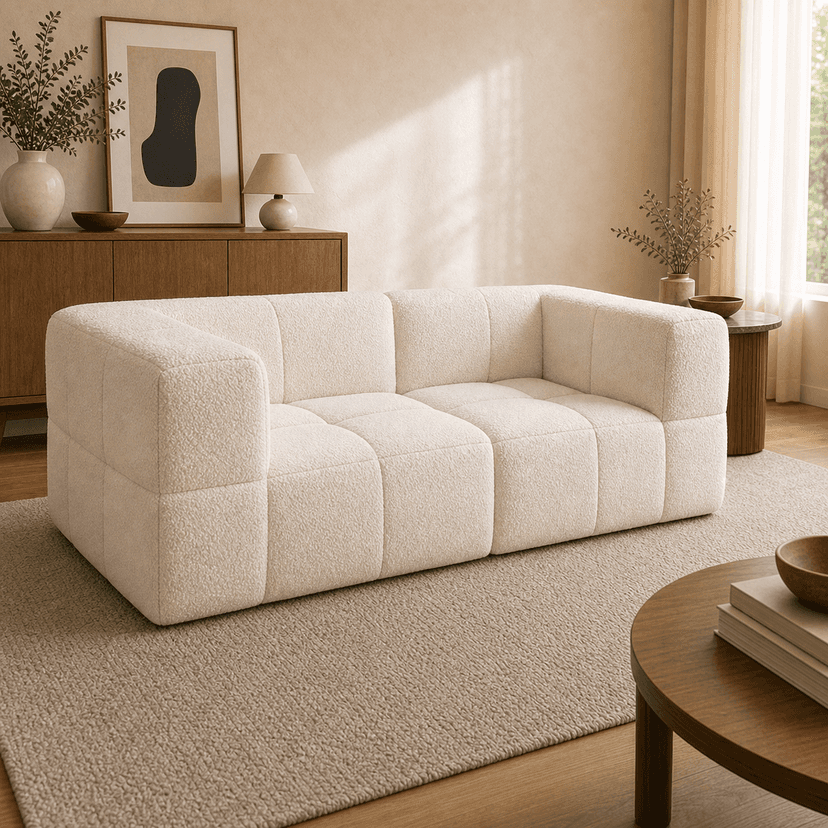 Marshmallow Sofa 1 double seat / white - two-seat compressed foam sofa