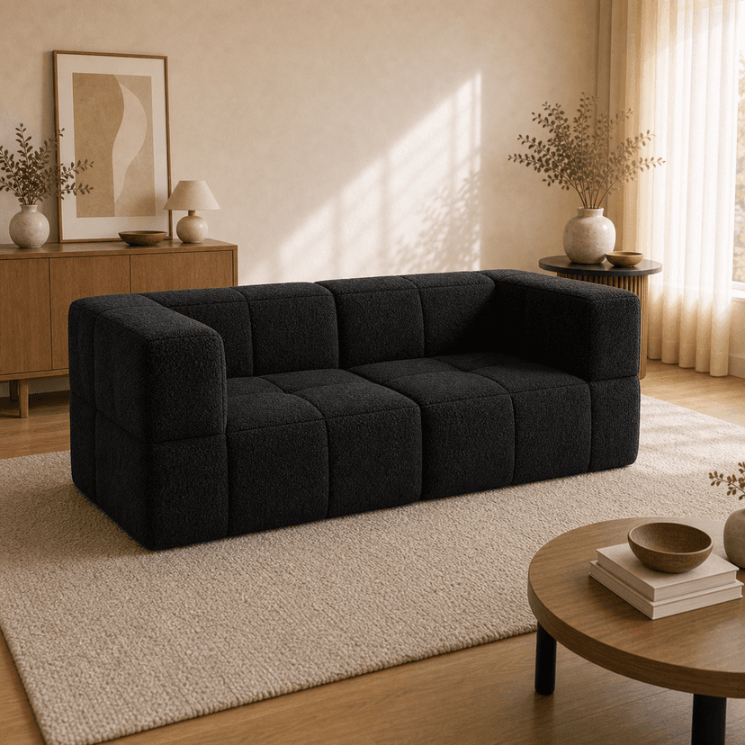 Marshmallow Sofa 1 double seat / black - two-seat compressed foam sofa