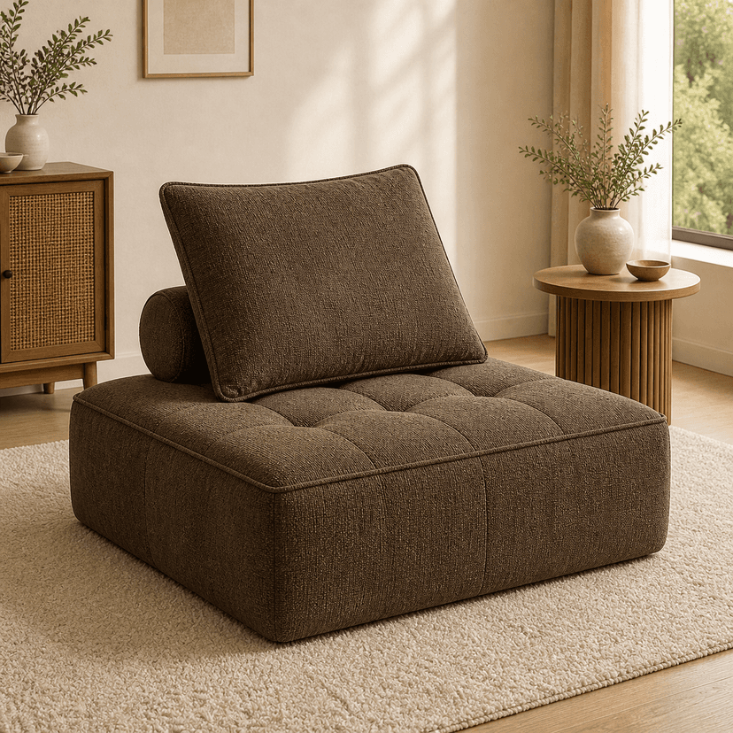 Piemonte brown - single-seat compressed foam sofa