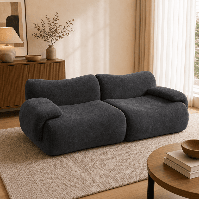 Remy Sofa double seat / dark gray - two-seat compressed foam sofa
