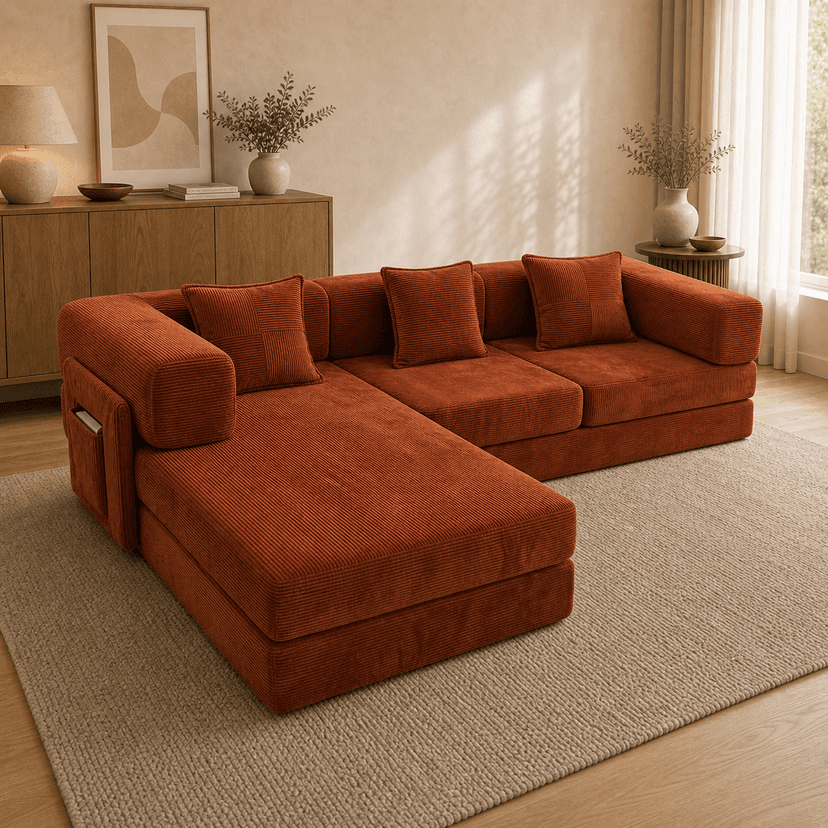 Teddy A Chaise - modular compressed modular sofa