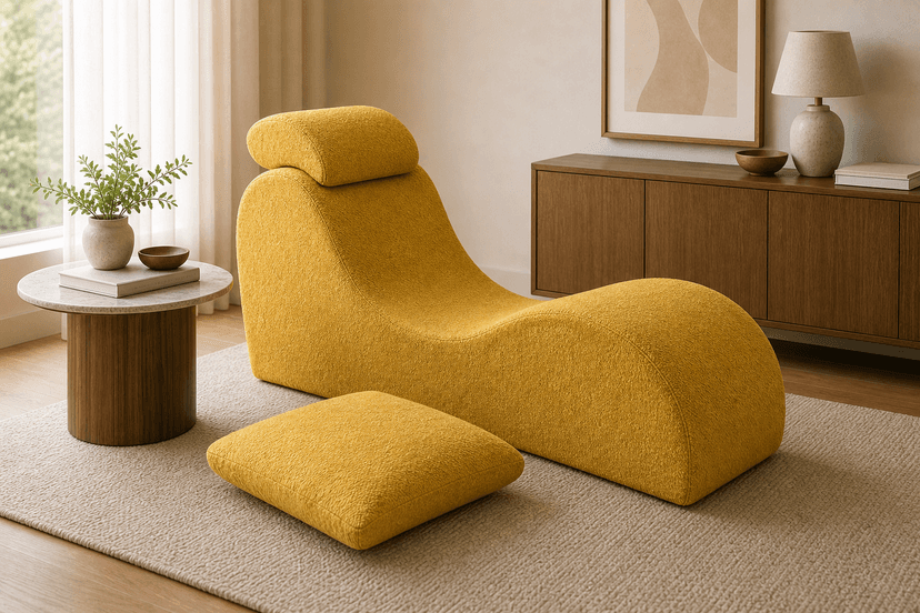 Yoga Chair yellow - single-seat compressed foam sofa