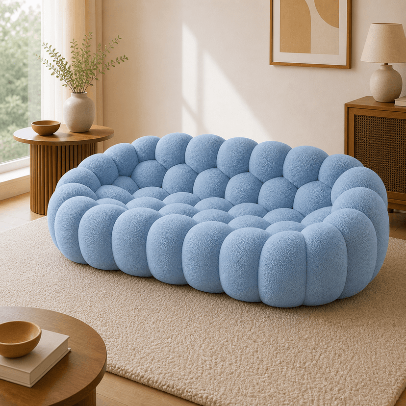 Bubble Sofa sky bluedouble seat - two-seat compressed foam sofa