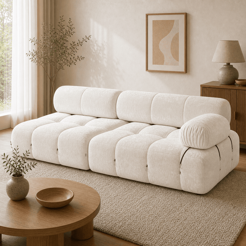 Chameleon (Mario) Sofa double seat / off-white - two-seat compressed foam sofa