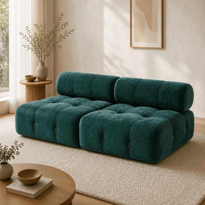 Chameleon (Mario) Sofa double seat / green - two-seat compressed foam sofa