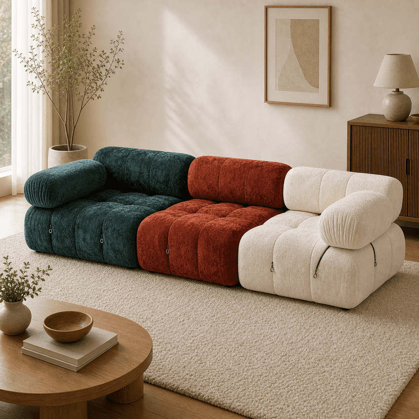 Chameleon (Mario) Sofa 3-seat / three-color combination - three-seat compressed foam sofa