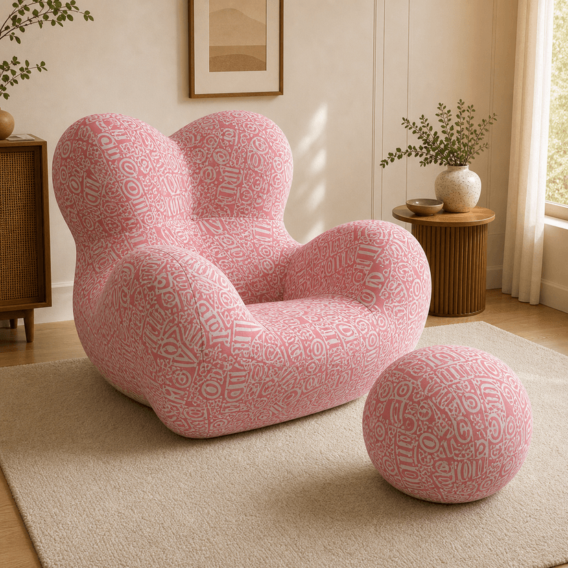 Mama Hug Sofa pink - single-seat compressed foam sofa