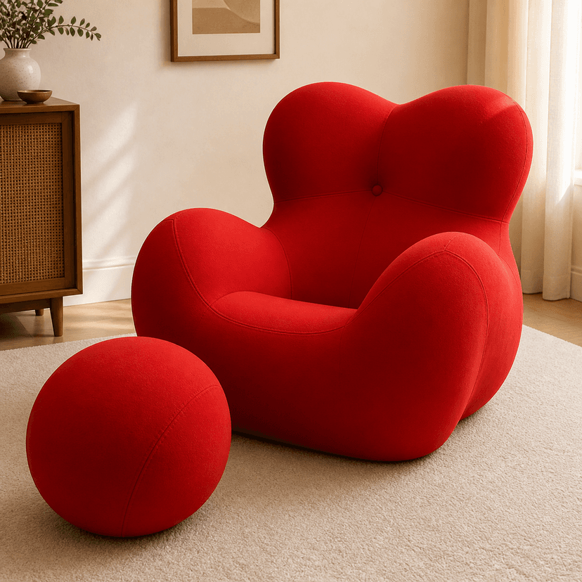 Mama Hug Sofa red - single-seat compressed foam sofa
