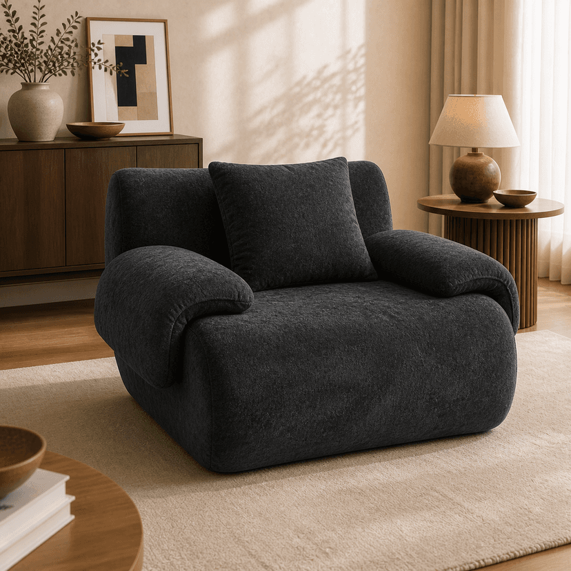 Remy Sofa single seat / dark gray - single-seat compressed foam sofa