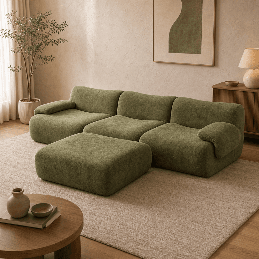 Remy Sofa combination / olive green - modular compressed modular sofa