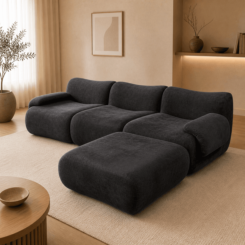 Remy Sofa combination / dark gray - modular compressed modular sofa