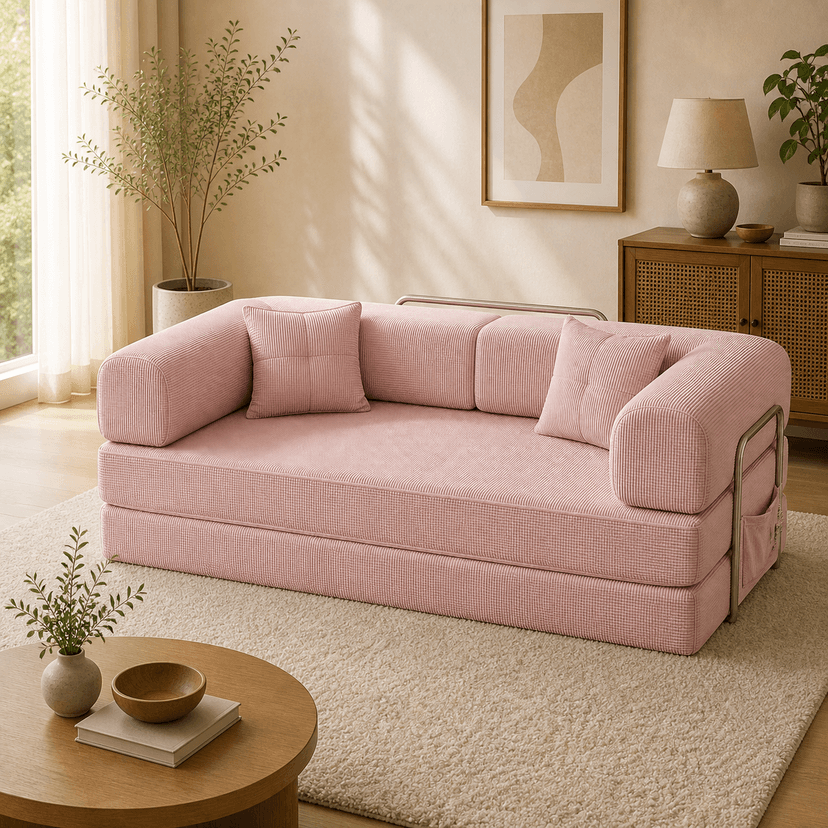 Teddy Bear Sofa A pink / pink - single-seat compressed foam sofa