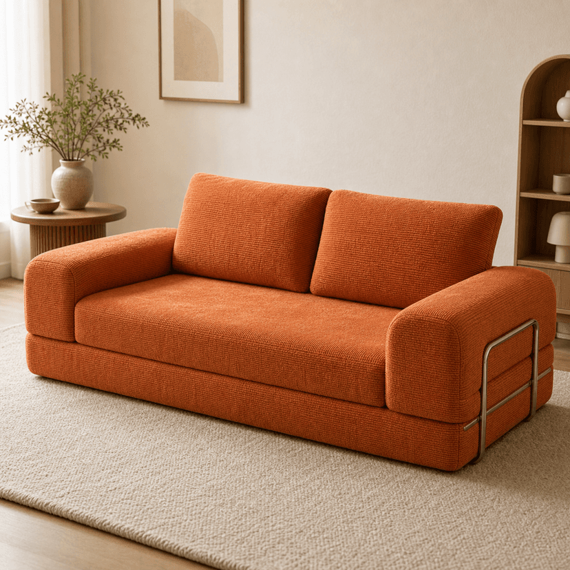 Teddy Bear Sofa A orange - single-seat compressed foam sofa