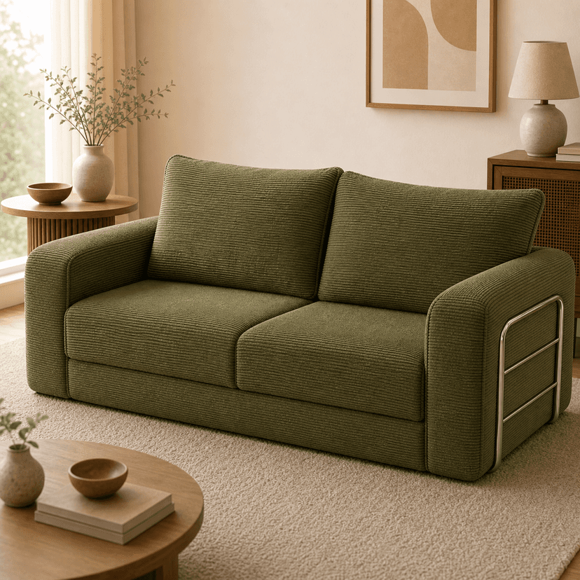Teddy Bear Sofa A green - single-seat compressed foam sofa