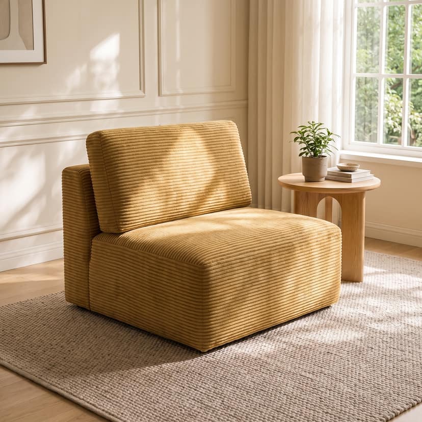 Tofu High-Back Sofa 1 single seat / yellow - single-seat compressed foam sofa