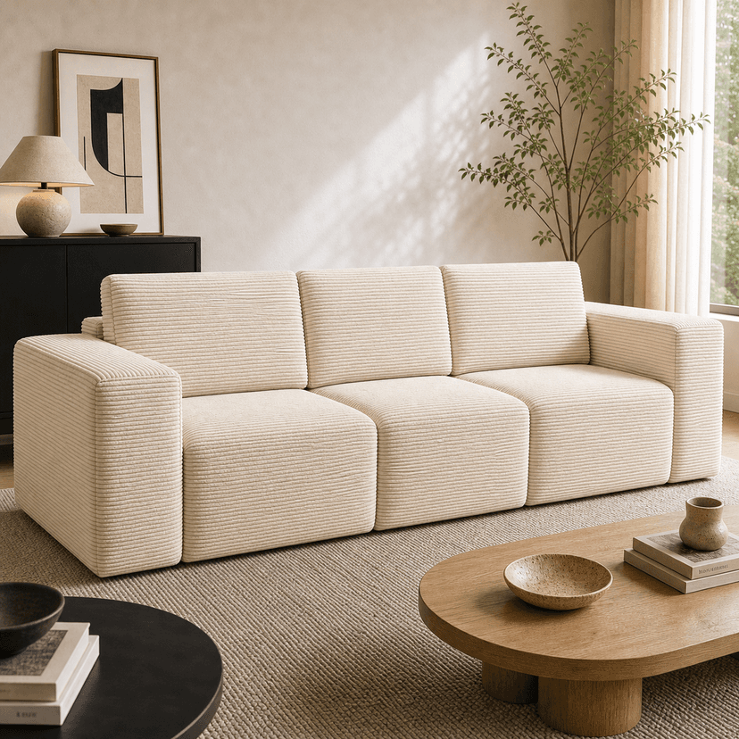 Tofu High-Back Sofa 1 3-seat / off-white - three-seat compressed foam sofa