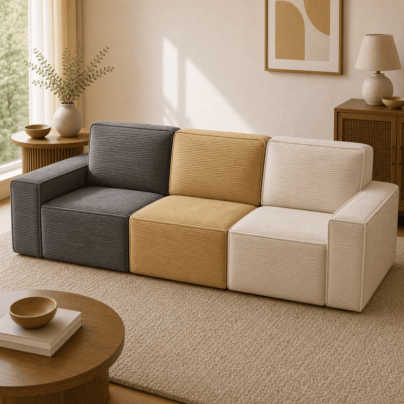 Tofu High-Back Sofa 1 3-seat / multi-color combination - three-seat compressed foam sofa